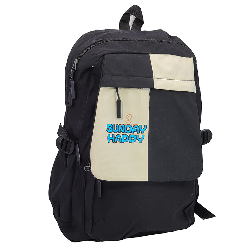 کوله پشتی دخترانه مشکی کرمی SUNDAY HAPPY