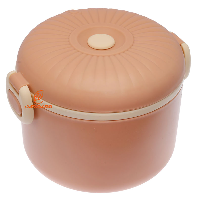 ظرف غذا دو طبقه دایره ای F820 گلبهی BEIKE (3)