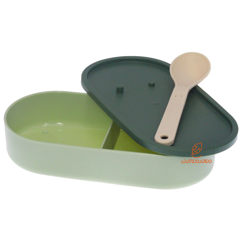 ظرف غذا بیضی دو طبقه سبز (5)