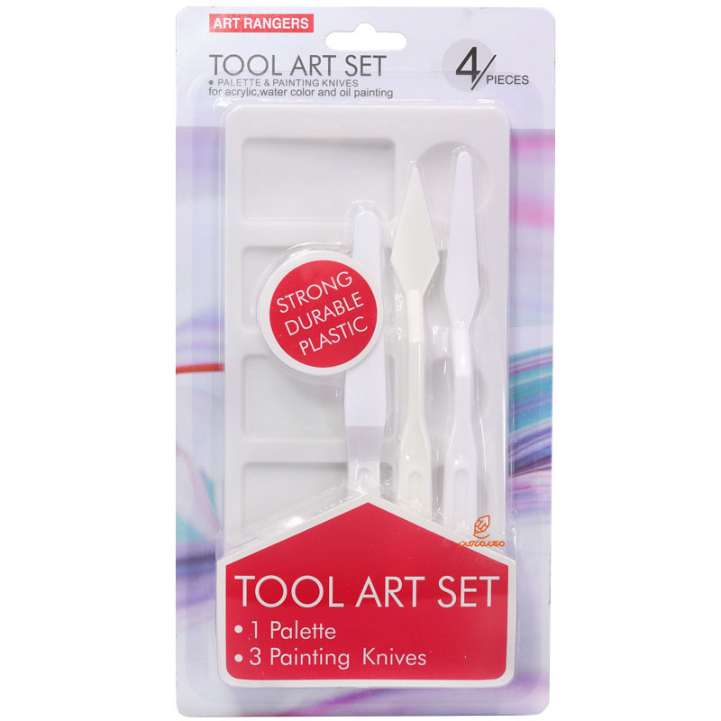 ست پالت و کاردک 4 تکه پلاستیکی