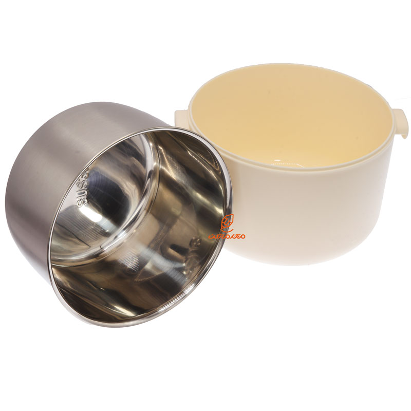 ظرف غذا دو طبقه دایره ای F820 کرمی BEIKE (1)