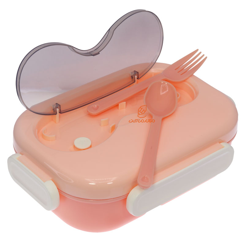 ظرف غذا سه خانه یک طبقه گیاهی 2445 گلبهی (4)