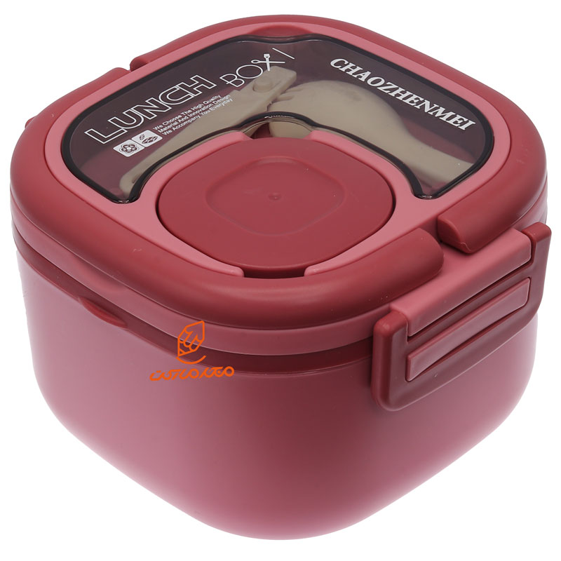 ظرف غذا یک طبقه مربعی X320 صورتی