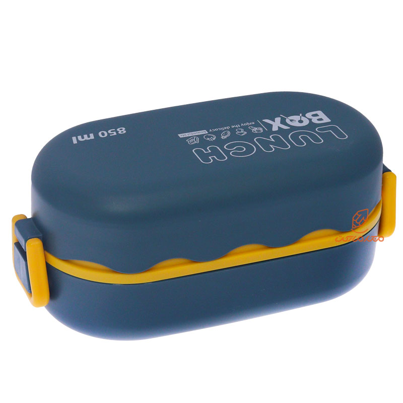 ظرف غذا بیضی دو طبقه آبی (3)