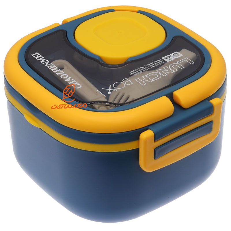 ظرف غذا یک طبقه مربعی X320 آبی (3)