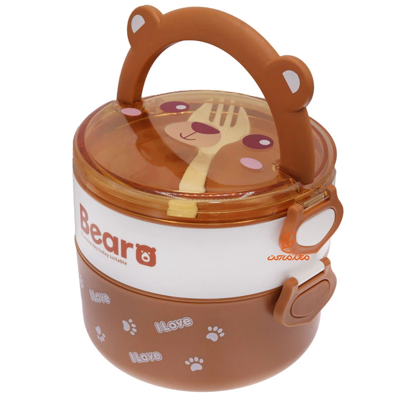 ظرف غذا دو طبقه 3074 قهوه ای خرس BEAR (4)
