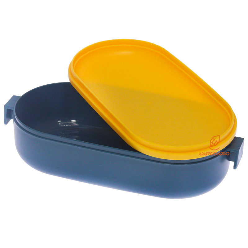 ظرف غذا بیضی دو طبقه آبی (1)