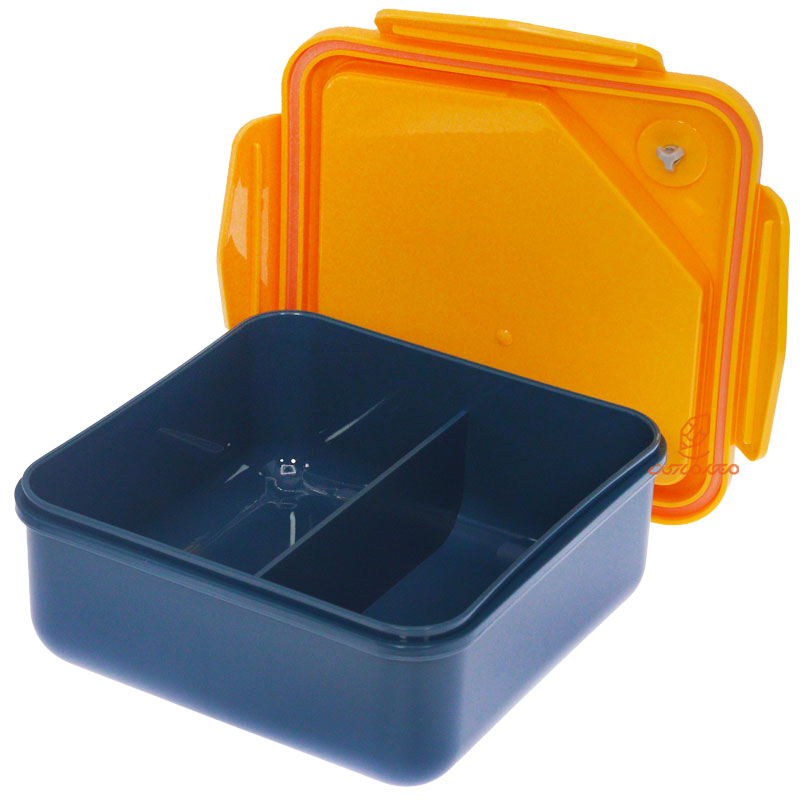 ظرف غذا مربع دو خانه یک طبقه آبی GOURMET (3)