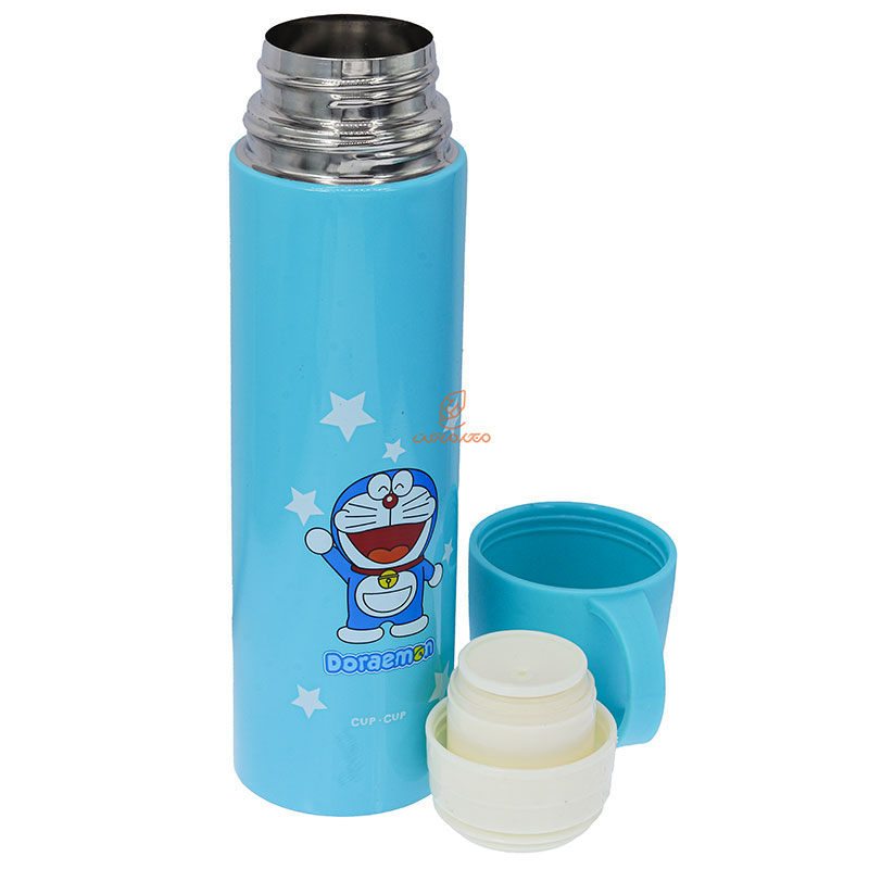 فلاسک 500 میل لیوان دار 606 آبی طرح گربه (1)