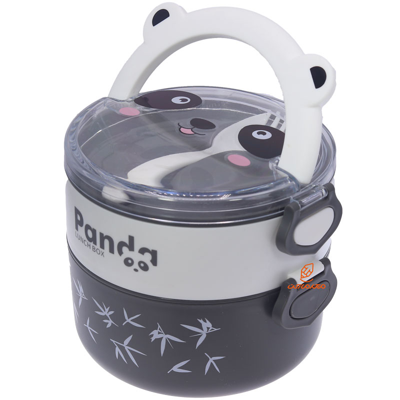 ظرف غذا دو طبقه 3074 طوسی سفید پاندا PANDA (1)
