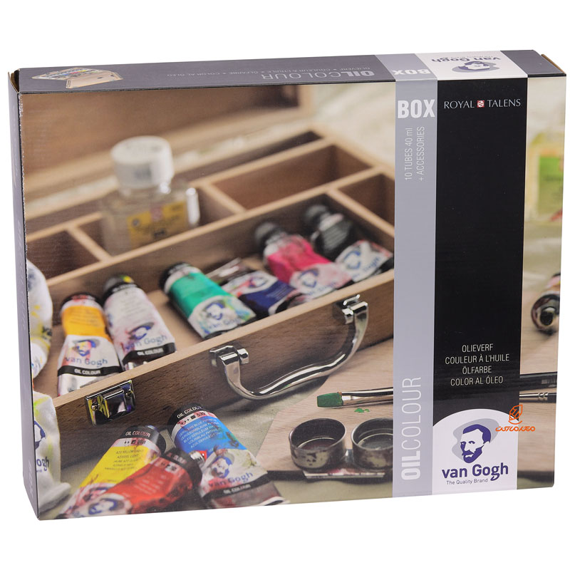 ست رنگ روغن 10 رنگ جعبه چوبی ونگوگ VAN GOGH (5)
