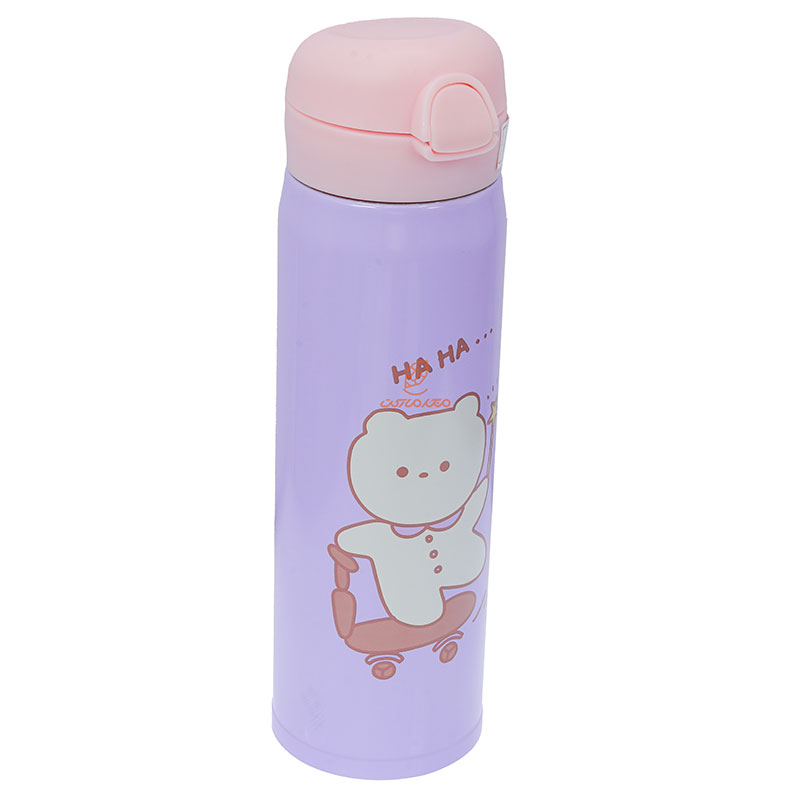 فلاسک 480 میل فانتزی دخترانه 4806 یاسی طرح گربه BEIZHIMING