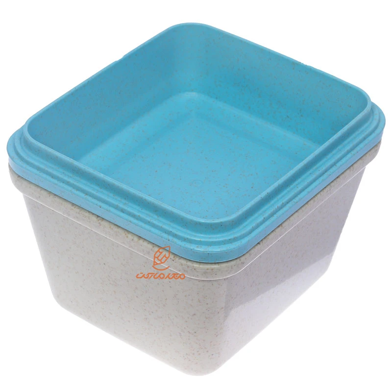 ظرف غذا سه طبقه گیاهی B531 کرم آبی (6)