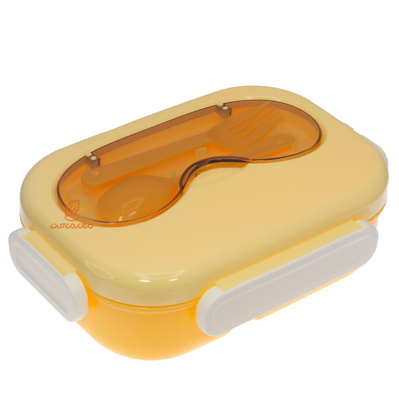 ظرف غذا سه خانه یک طبقه گیاهی 2445 زرد