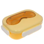 ظرف غذا سه خانه یک طبقه گیاهی 2445 زرد (3)