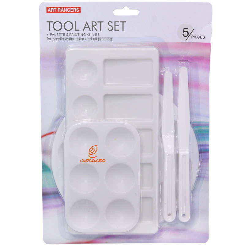 ست پالت و کاردک 5 تکه پلاستیکی