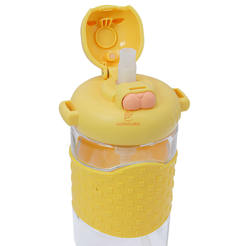 قمقمه فانتزی 480 میل 1356 زرد طرح گربه TRITAN (4)