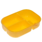 ظرف غذا سه خانه یک طبقه گیاهی 2445 زرد (1)