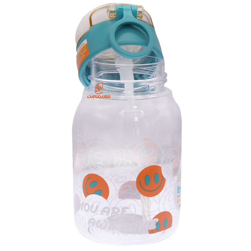 قمقمه دخترانه فانتزی 600 میل 7010 آبی نارنجی طرح استیکر (6)