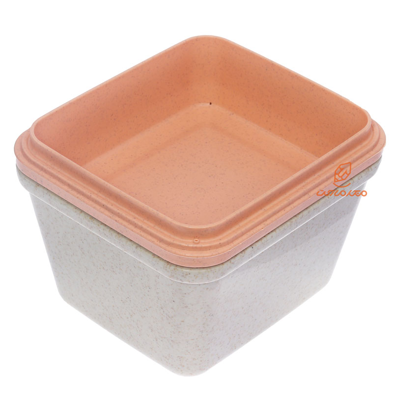 ظرف غذا سه طبقه گیاهی B531 کرم صورتی (6)