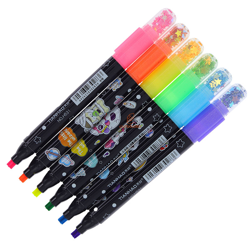 ماژیک علامت گذار 6 رنگی فانتزی نوک ستاره ای کد 2778 (6)