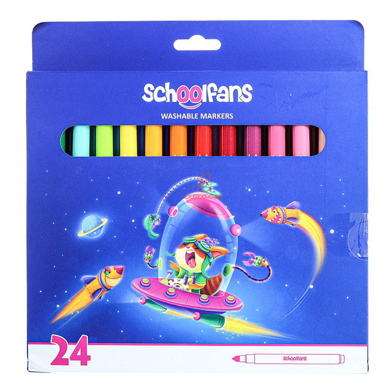 ماژیک رنگ آمیزی 24 رنگ مدل FA2402 اسکول فنس SCHOOLFANS (2)