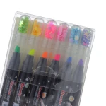 ماژیک علامت گذار 6 رنگی فانتزی سر پولک دار 3250 QESEFUN (5)
