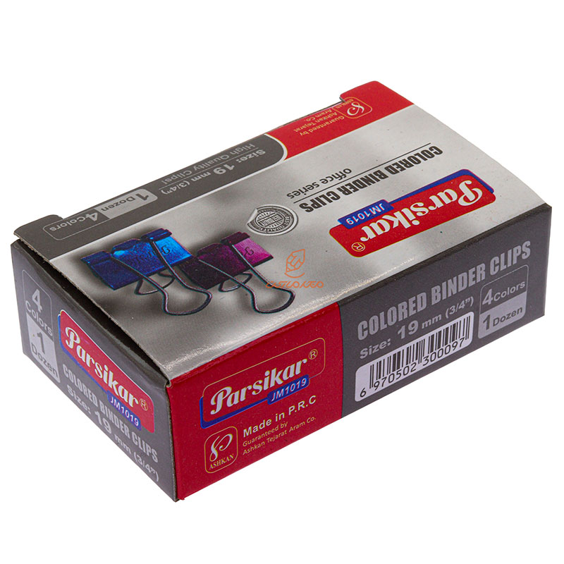 گیره دوبل رنگی 19mm فلزی پارسیکار parsikar (3)