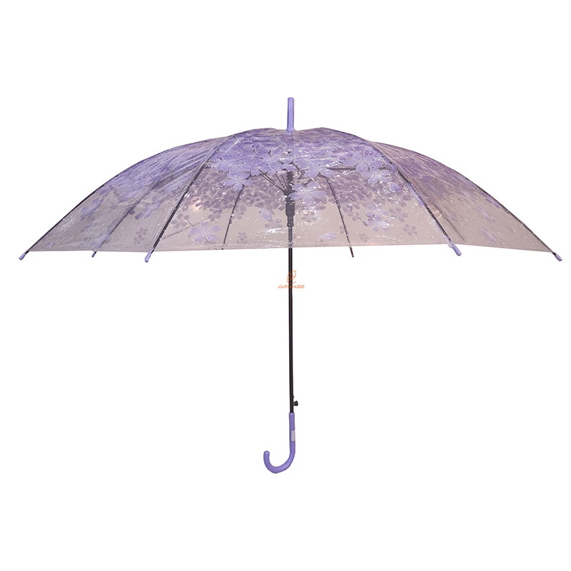 چتر شفاف نایلونی طرح شکوفه های یاسی