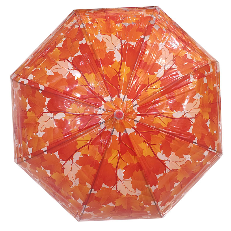 چتر شفاف نایلونی طرح برگ های پاییزی (3)