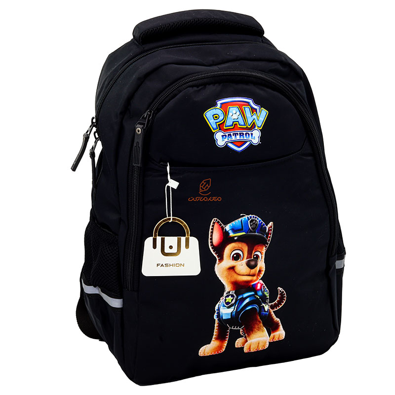 کوله پشتی پسرانه مشکی طرح سگ های نگهبان