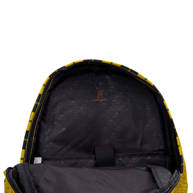 کوله پشتی طرح شطرنجی زردمشکی گلسی برد 2580 GLOSSI BIRD (1)