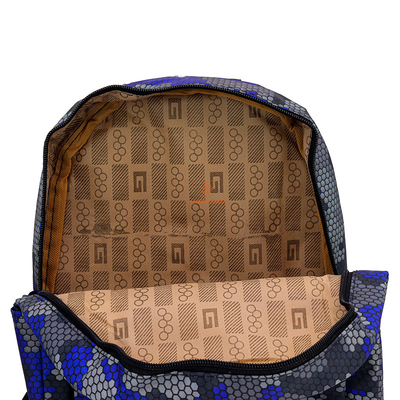 کوله پشتی مهد کودک طرح لوزی آبی طوسی علیزاده (1)