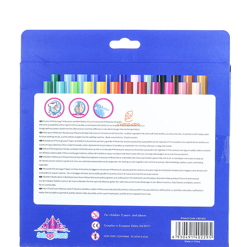 ماژیک رنگ آمیزی 24 رنگ مدل FA2402 اسکول فنس SCHOOLFANS (3)