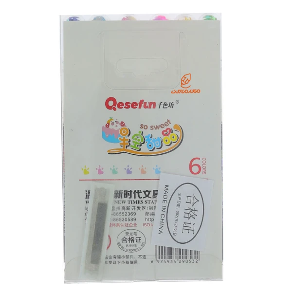 ماژیک علامت گذار 6 رنگی فانتزی سر پولک دار 3250 QESEFUN (4)