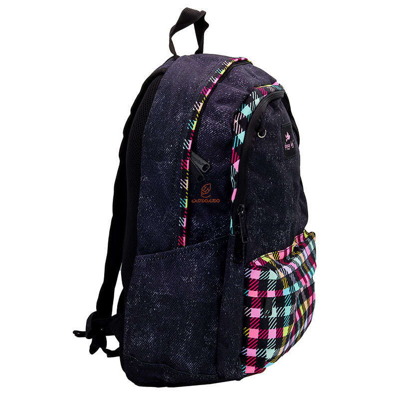 کوله پشتی طرح شطرنجی رنگی گلسی برد 2580 GLOSSI BIRD (6)