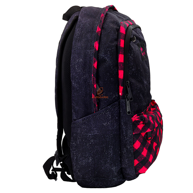 کوله پشتی طرح شطرنجی سرخابی گلسی برد 2580 GLOSSI BIRD (4)