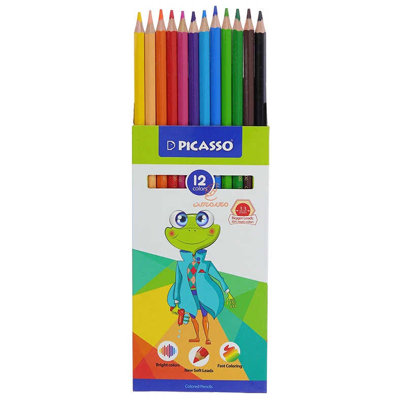 مداد رنگی 12 رنگ جعبه مقوایی طرح قورباغه پیکاسو PICASSO (5)
