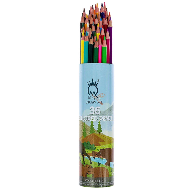 مداد رنگی 36 رنگ لوله ای طرح حیوانات جنگل ام کیو MQ2 (2)