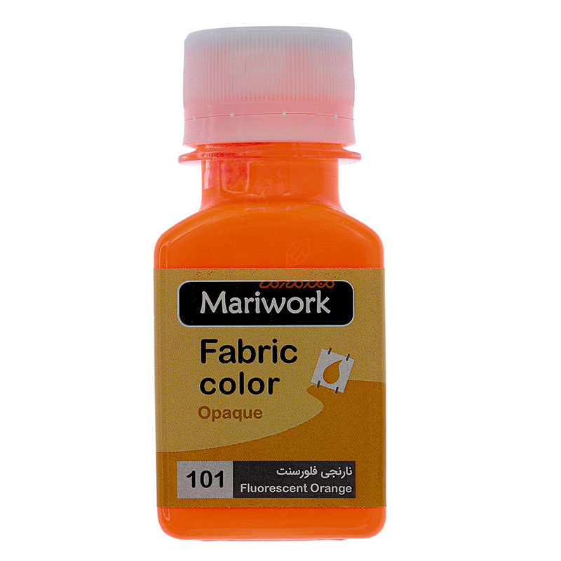 رنگ پارچه نارنجی فلورسنت (FLUORESCENT ORANGE) کد 101 ماری ورک MARIWORK