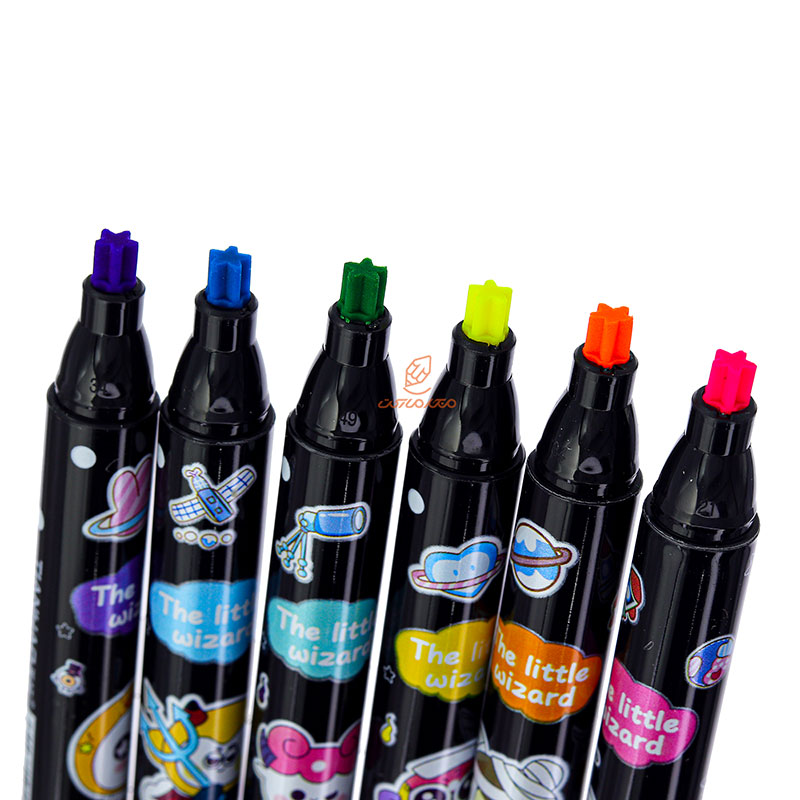 ماژیک علامت گذار 6 رنگی فانتزی نوک ستاره ای کد 2778 (1)