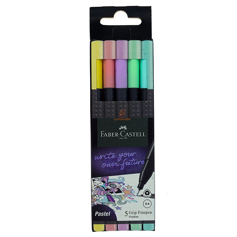 روان نویس 5 رنگ پاستلی فاین پن مدل 1602 فابرکاستل FABERCASTELL (2)