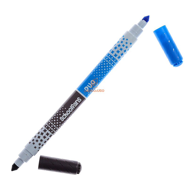 ماژیک رنگ آمیزی 12 رنگ دو سر مدل DUO2425 اسکول فنس SCHOOLFANS (6)