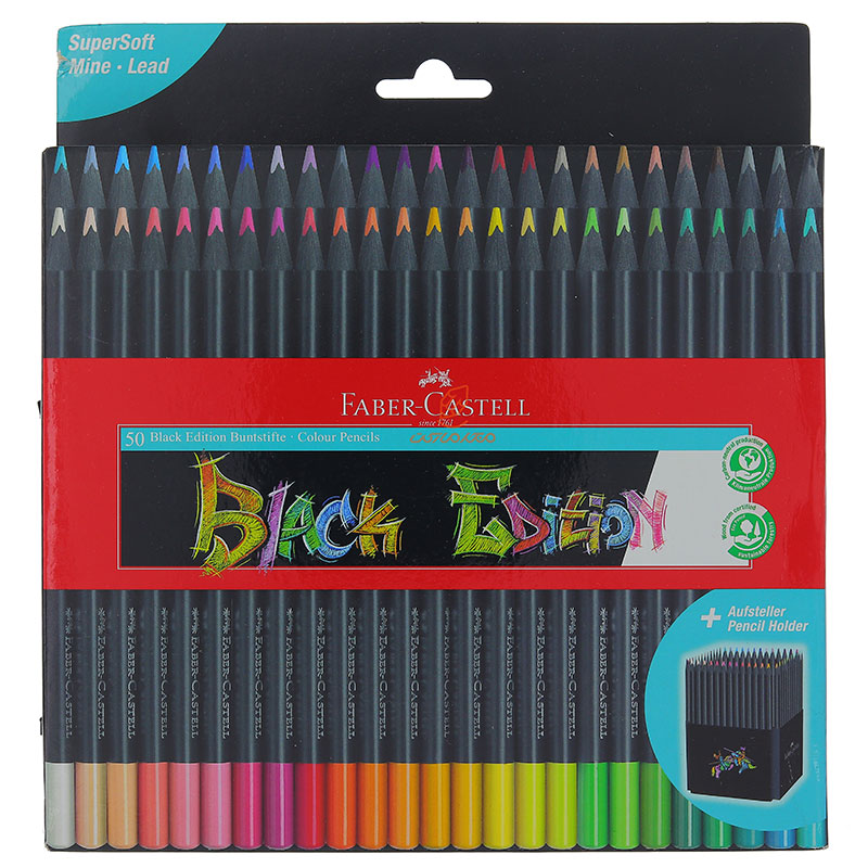 مداد رنگی 50 رنگ بلک ادیشن جعبه مقوایی فابر کاستل FABERCASTELL