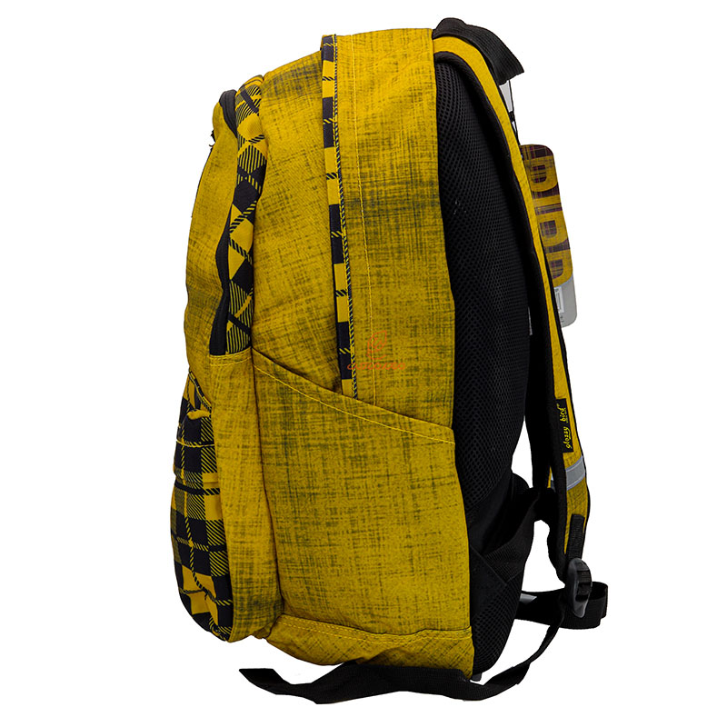 کوله پشتی طرح شطرنجی زردمشکی گلسی برد 2580 GLOSSI BIRD (10)