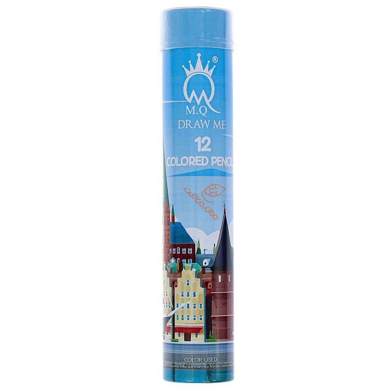 مداد رنگی 12 رنگ لوله ای طرح خانه های بلند ام کیو MQ1 (2)