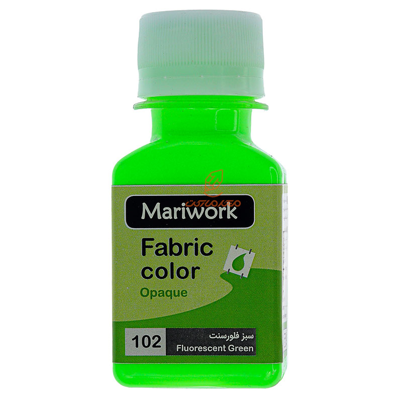 رنگ پارچه سبز فلورسنت (FLUORESCENT GREEN) کد 102 ماری ورک MARIWORK