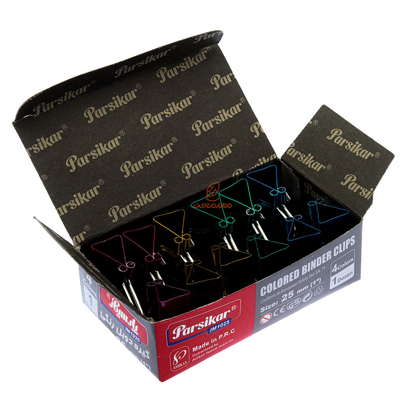 گیره دوبل رنگی 25mm فلزی پارسیکار parsikar (4)
