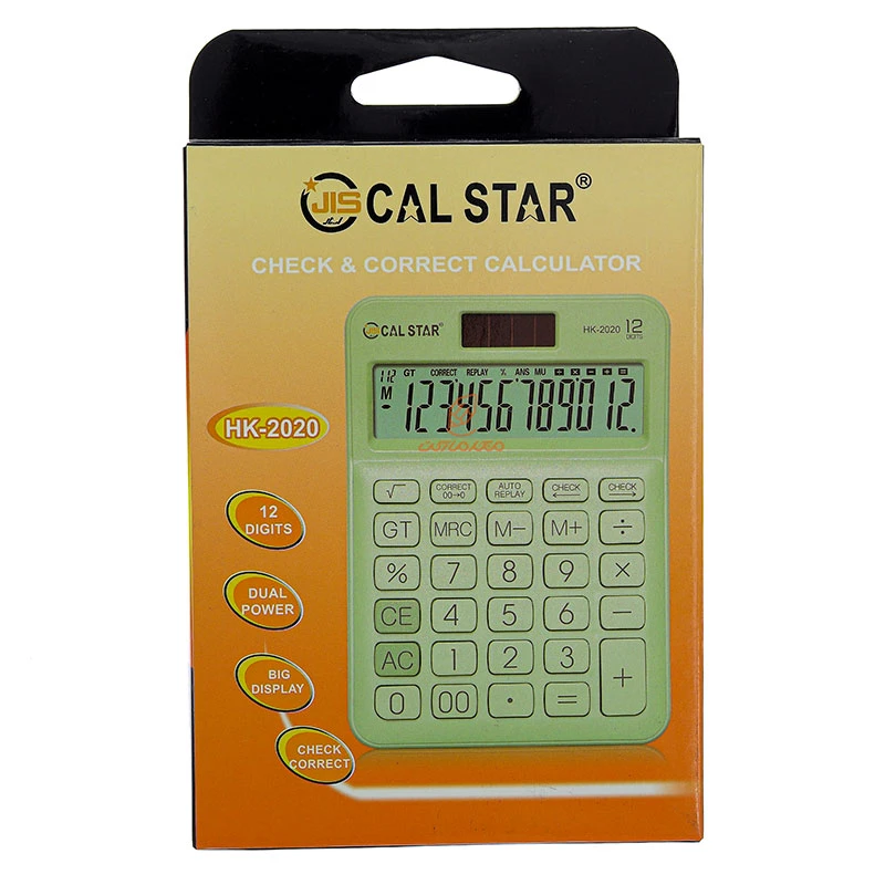 ماشین حساب رومیزی 12 رقم سبز HK2020 کال استار CAL STAR (2)