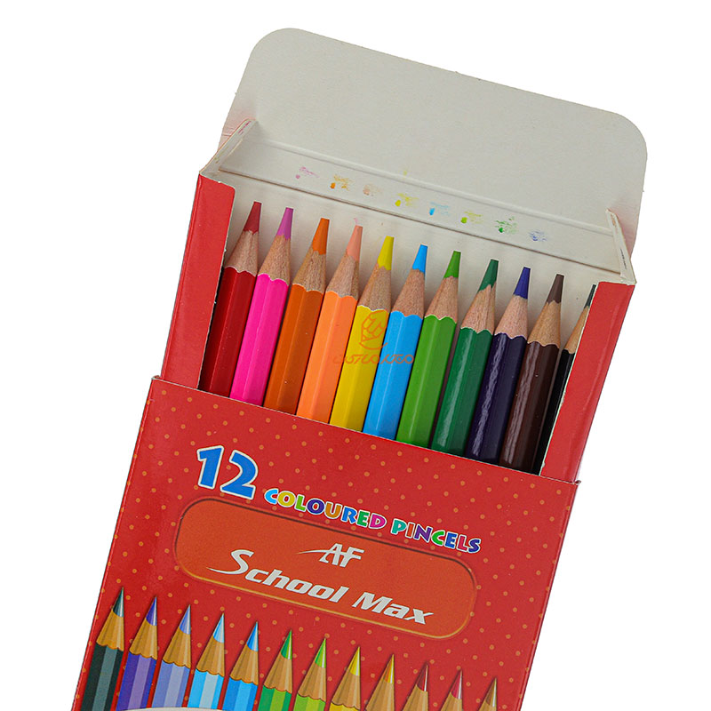 مداد رنگی 12 رنگ جعبه مقوایی طرح خلبان کوچولو اسکول مکس SCHOOL MAX (5)